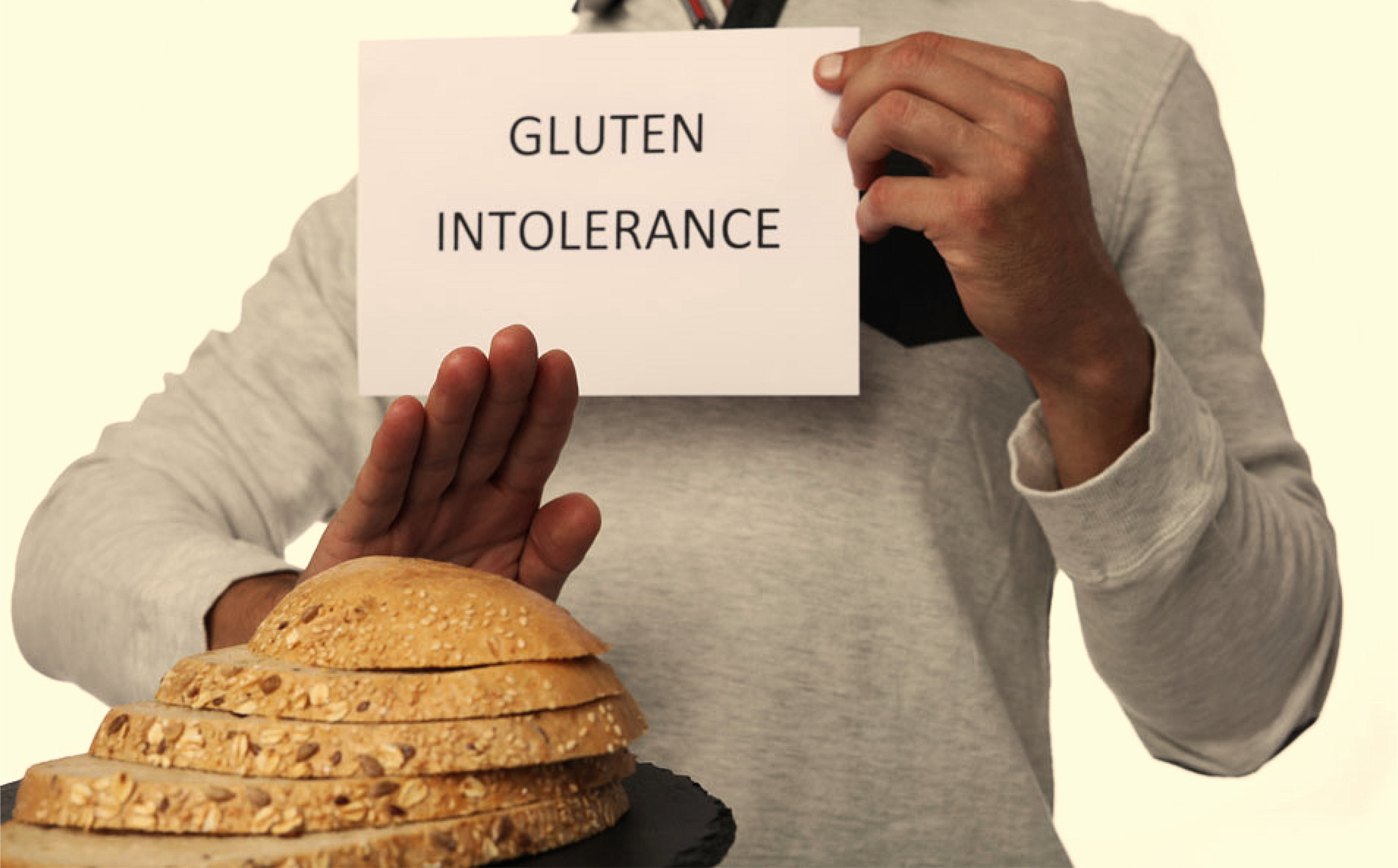 Homme manifestant une intolerance au gluten